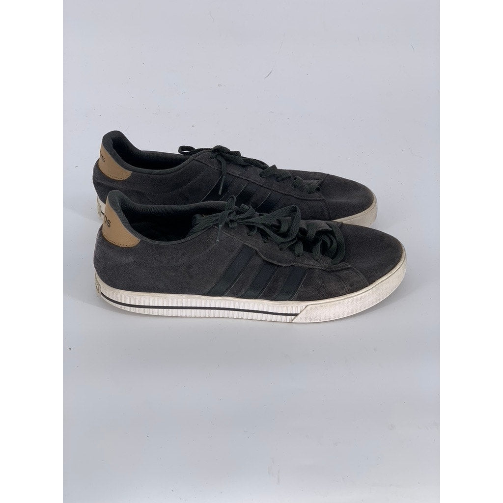 ADIDAS Men's Black Daily 3.0 3-Stripe Low-Top Casual Skater Sneakers SZ 12