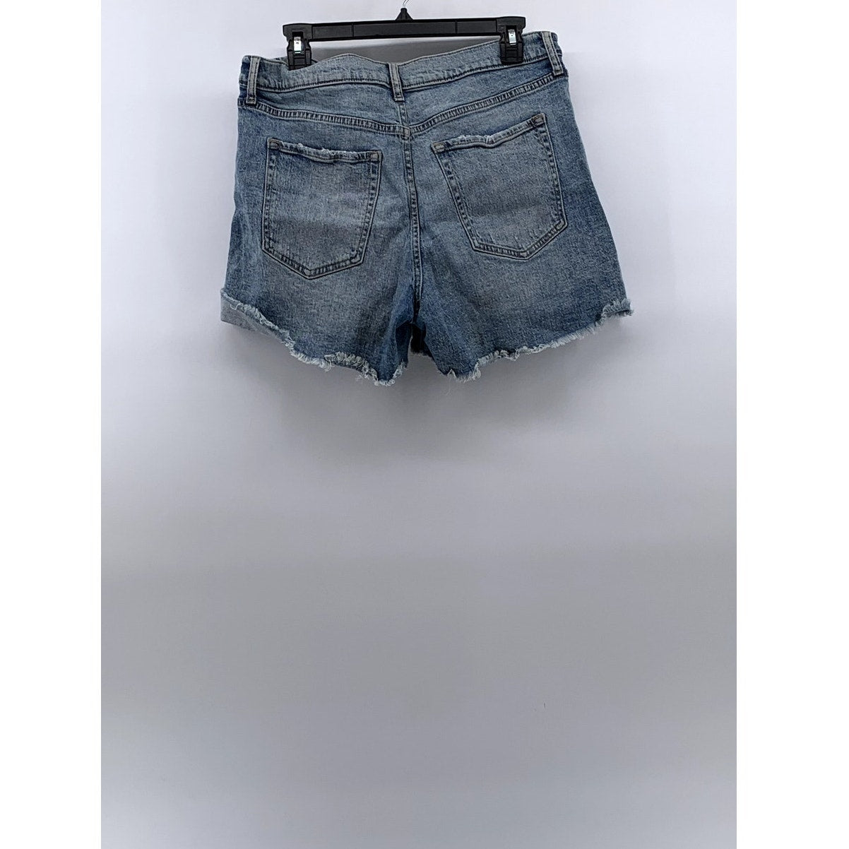 BANANA REPUBLIC Women’s Blue Medium Wash Denim Distressed High-Rise Shorts SZ 30
