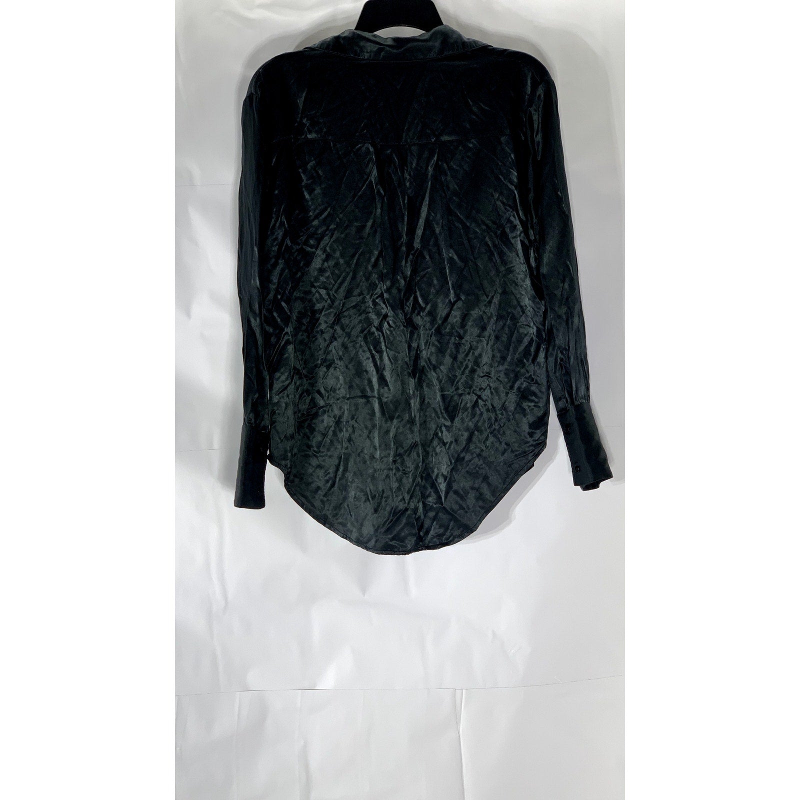 ALICE IN THE EVE Women’s Black Sienna Silky Button-Up Long Sleeve Top SZ XS