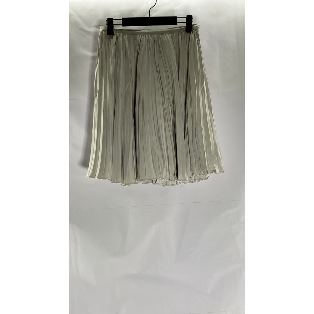 BLOOMINGDALES Women's Vintage Gray Pleated Sheer Pleated Pull-On Mini Skirt SZ 4
