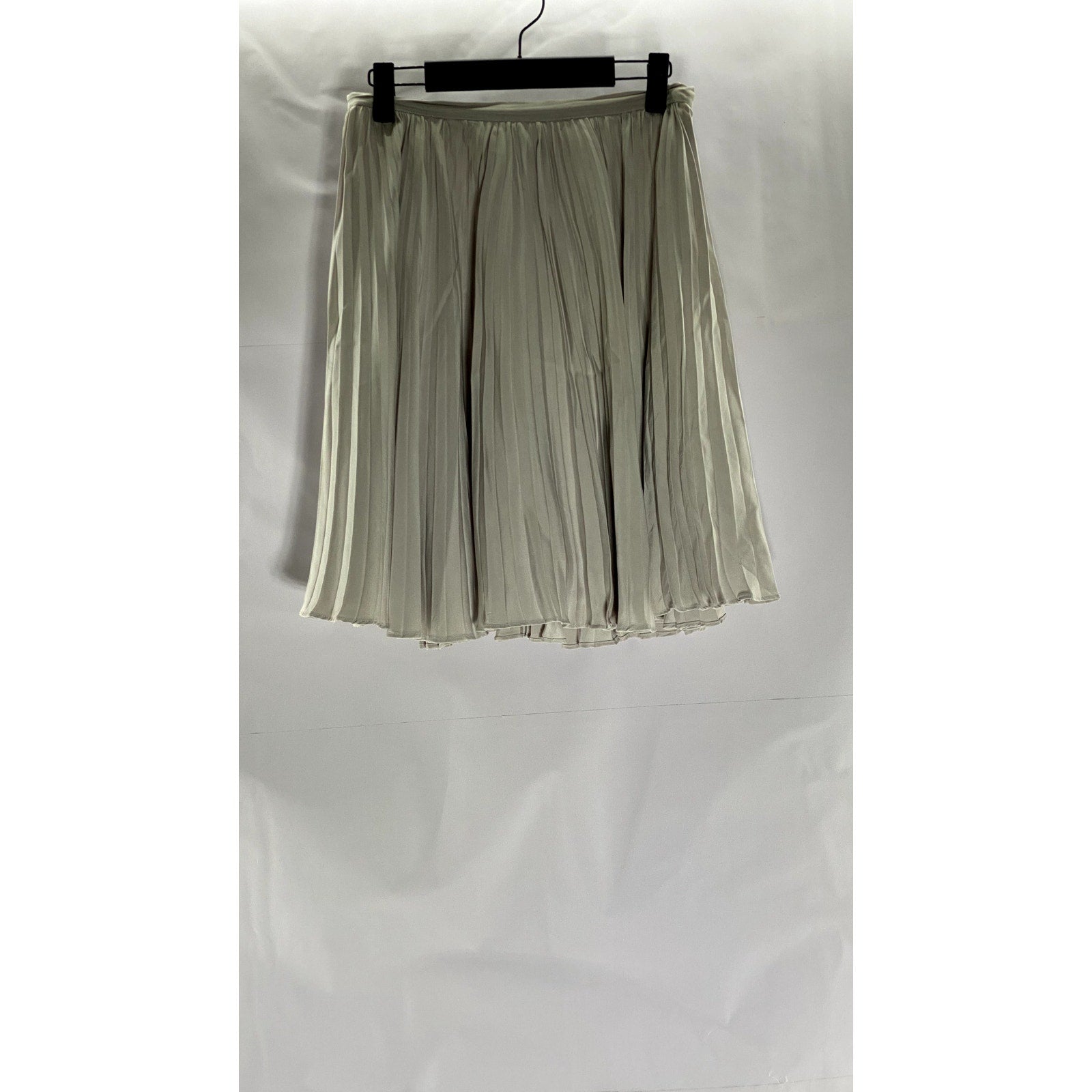 BLOOMINGDALES Women's Vintage Gray Pleated Sheer Pleated Pull-On Mini Skirt SZ 4