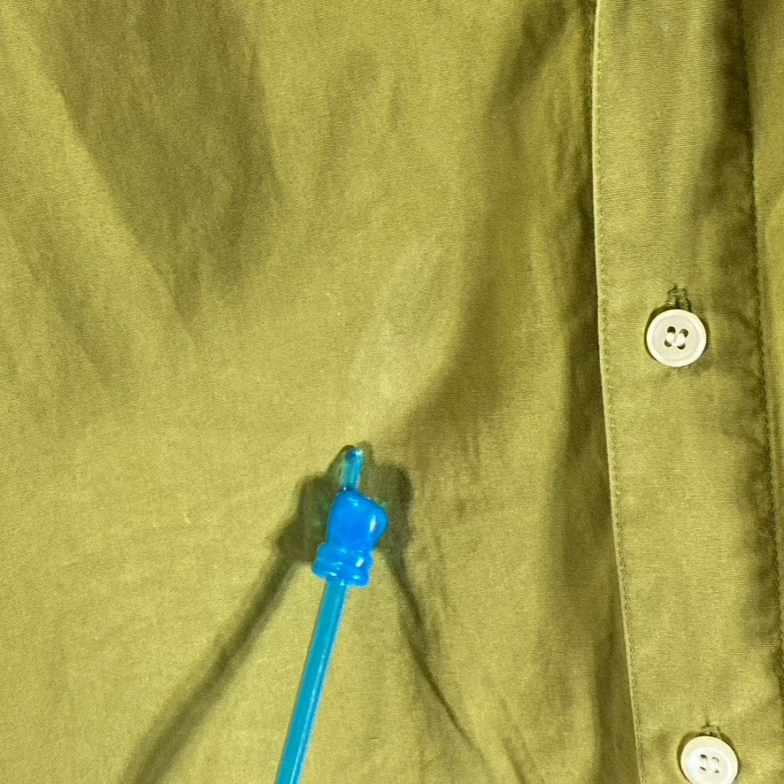 PINEAPPLE MOON Men's Vintage Olive Green Hawaiian Button Down Short SLeeve SZ M