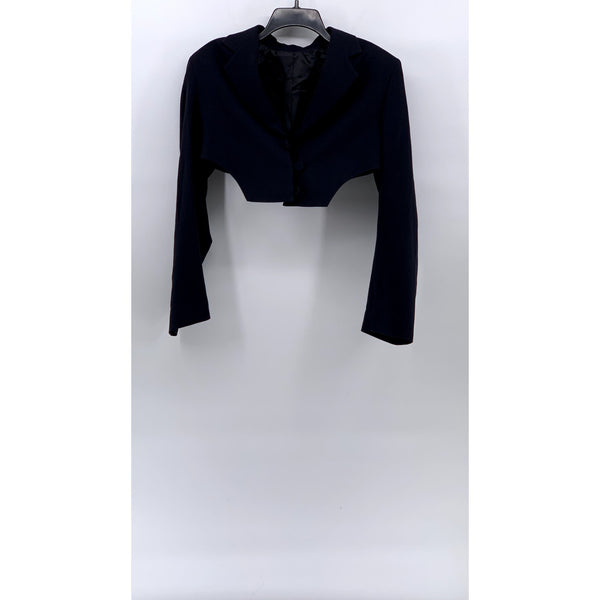 & OTHER STORIES Women's Navy Three-Button Long Sleeve Cropped Blazer Top SZ 2