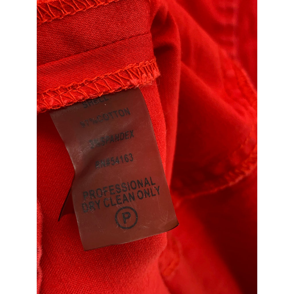 CALVIN KLEIN Women’s Red Denim Button-Up Sleeveless A-Line Midi Dress SZ S