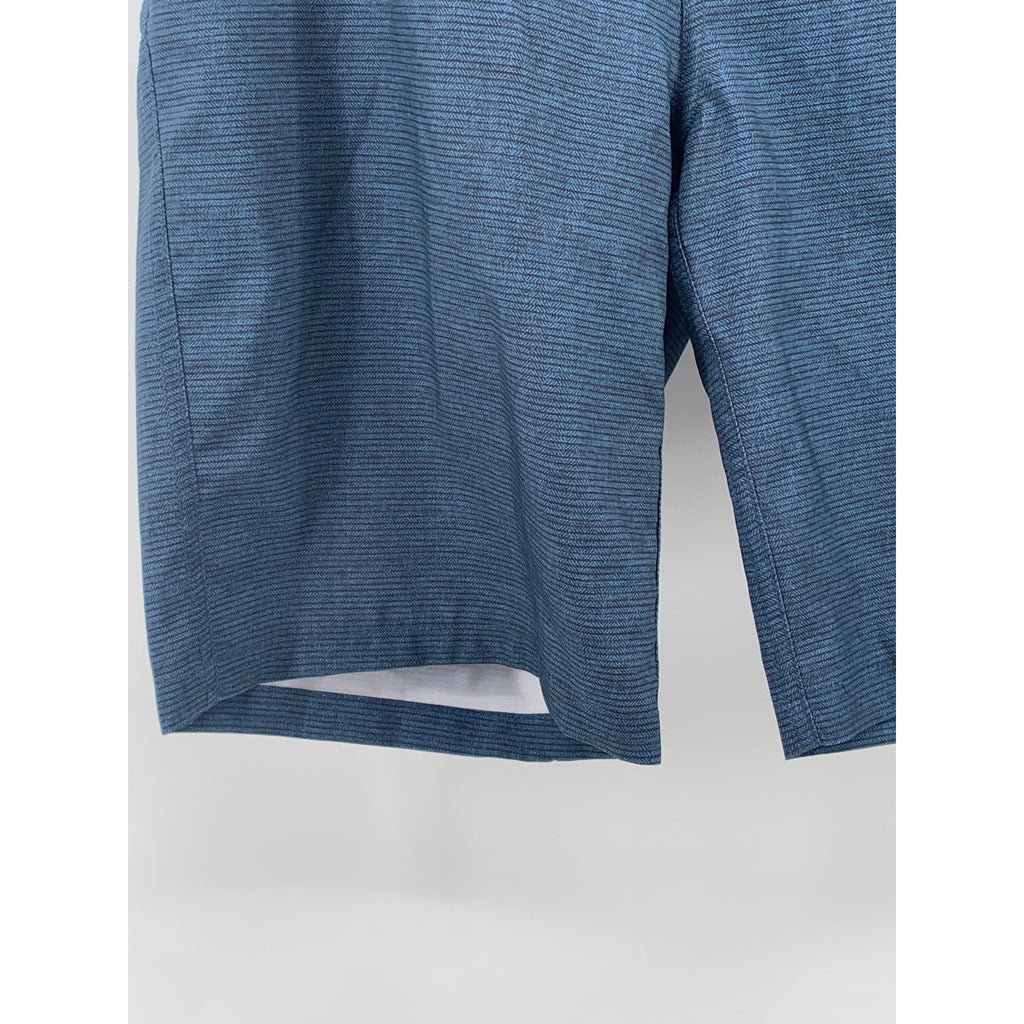 HURLEY Men's Blue Printed Flat Front Stretch Benton Walkshort SZ 29
