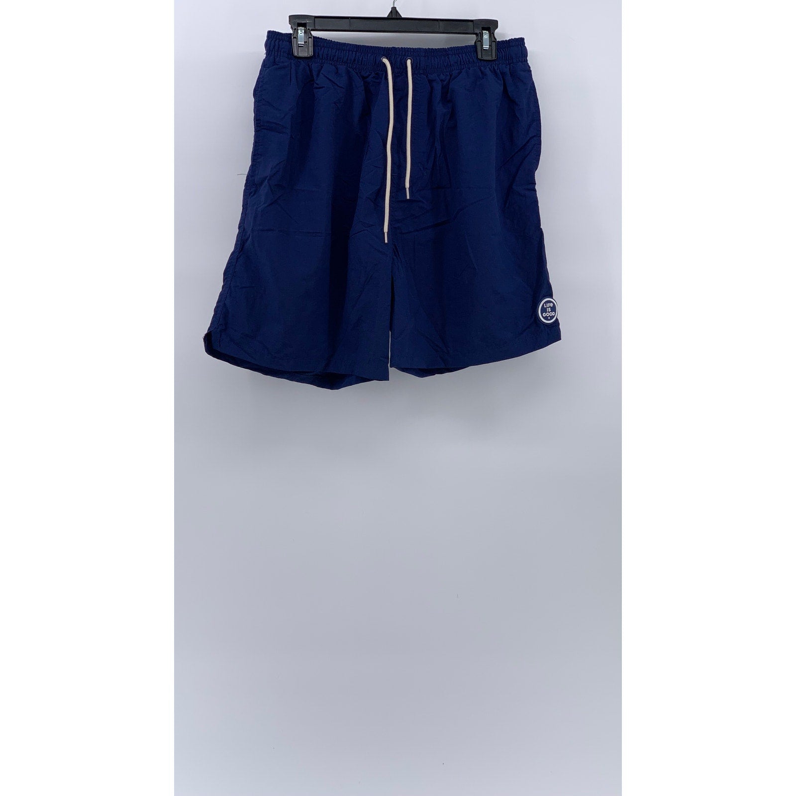LIFE IS GOOD Men's Navy Nylon Drawstring Mesh Lined Pull-On Board Shorts SZ XL