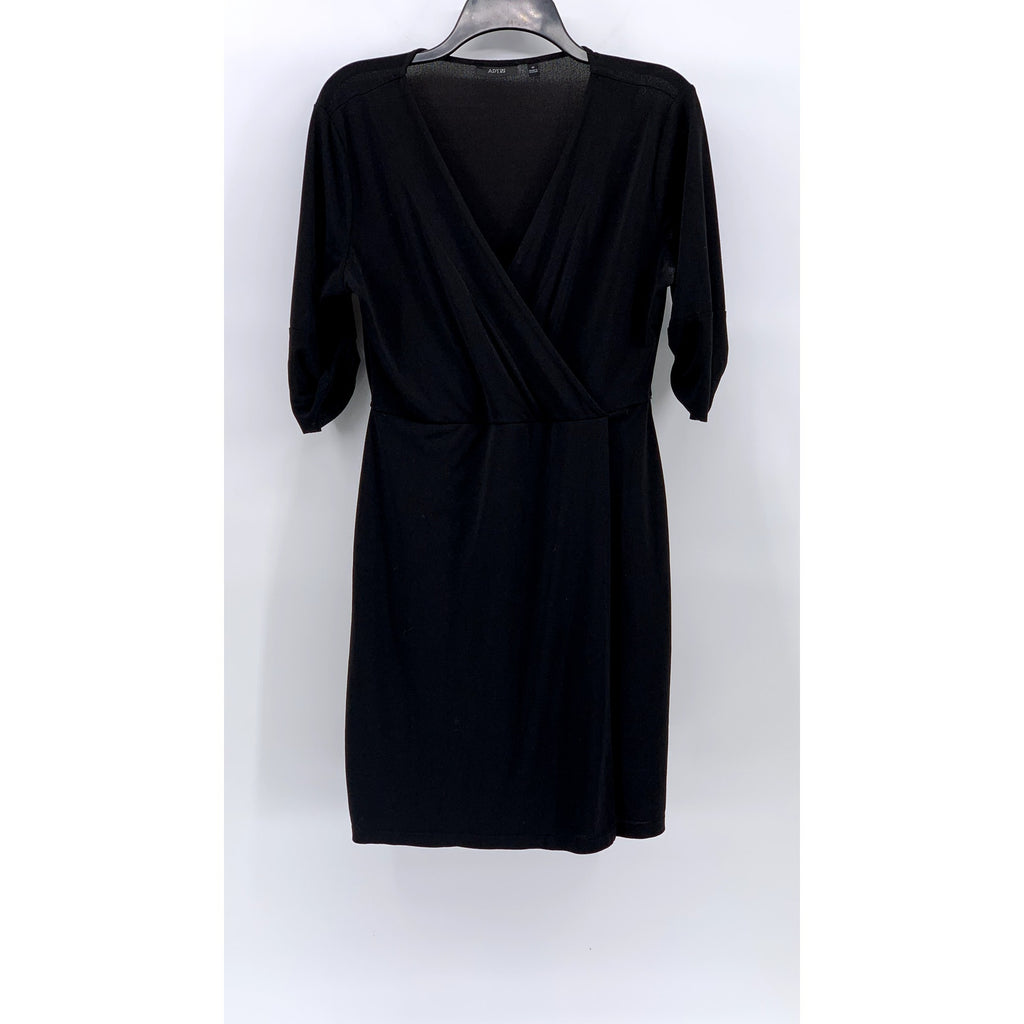 APT. 9 Women's Black Surplice Elbow-Sleeve Mini Dress SZ M