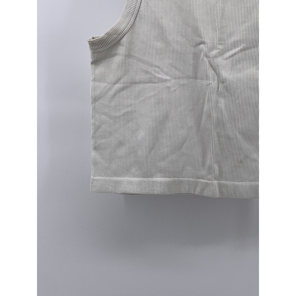 H&M MOVE Women's White Ribbed Tank Top SZ M