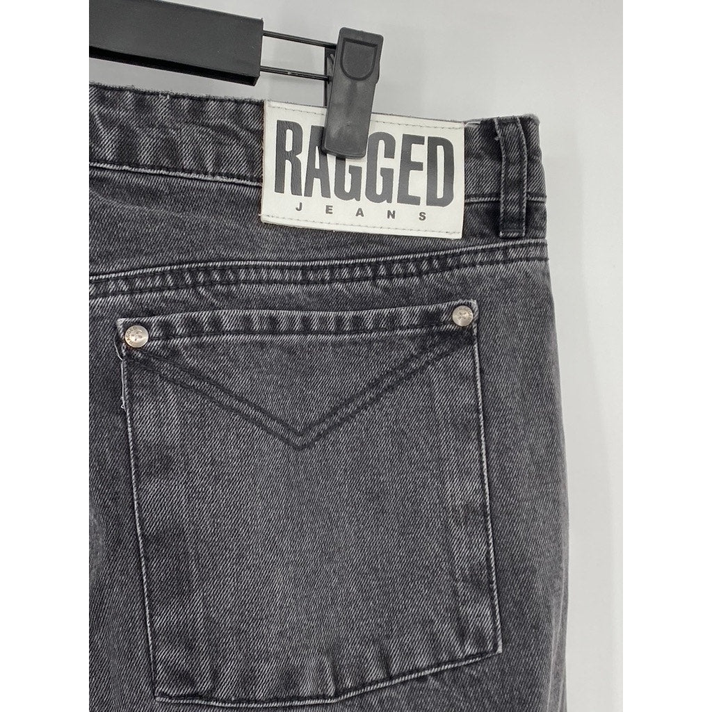RAGGED Women’s Black Butt-Cut Straight-Leg Five-Pocket Denim Jeans SZ 36(US4)