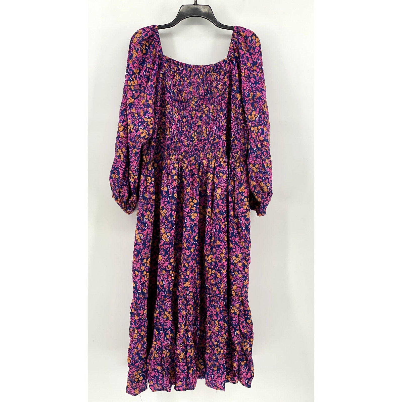 TERRA & SKY Women's Plus Pink Floral Long Sleeve Maxi Dress SZ 2X