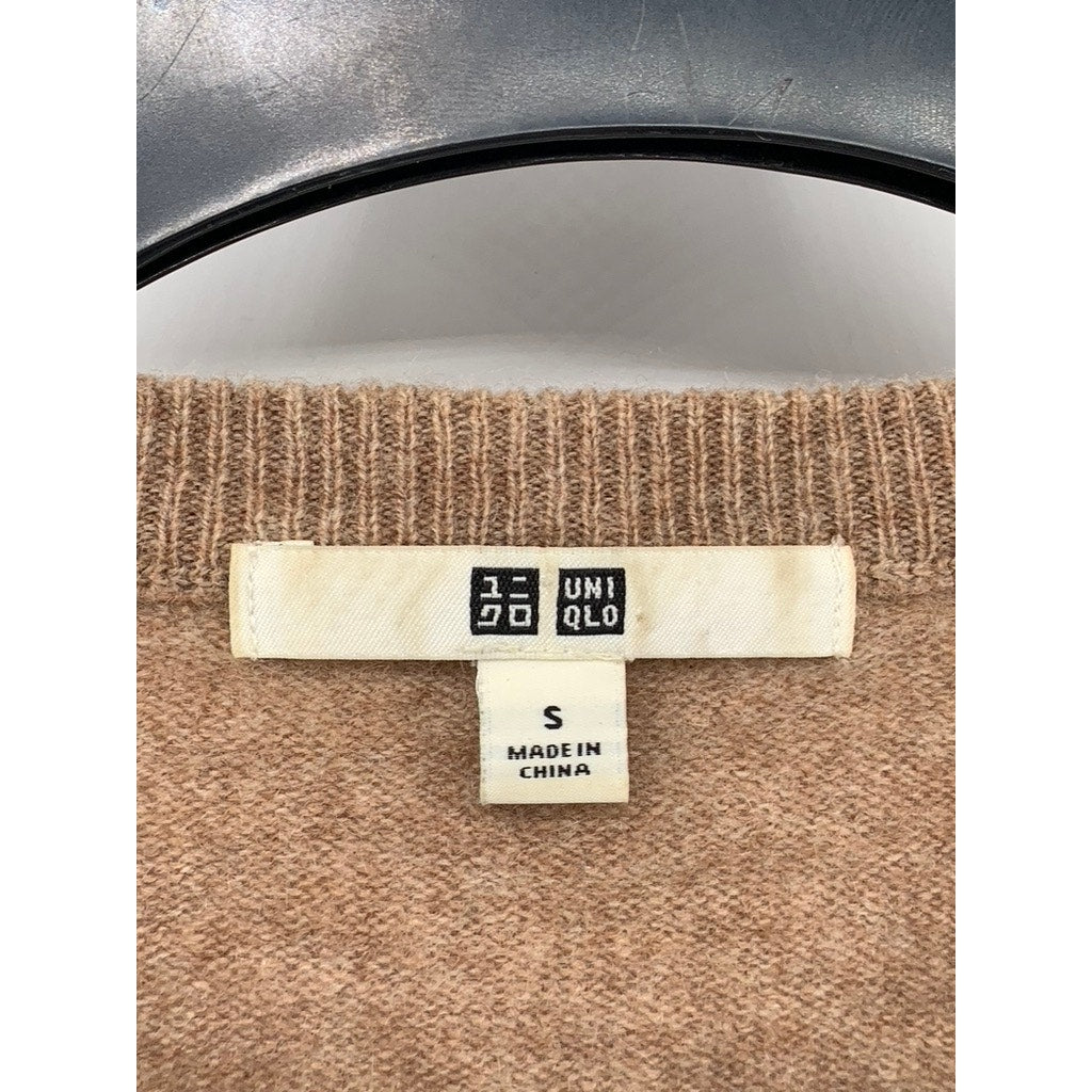 UNIQLO Women's Brown Cashmere Soft Knit Crewneck Pullover Sweater SZ S