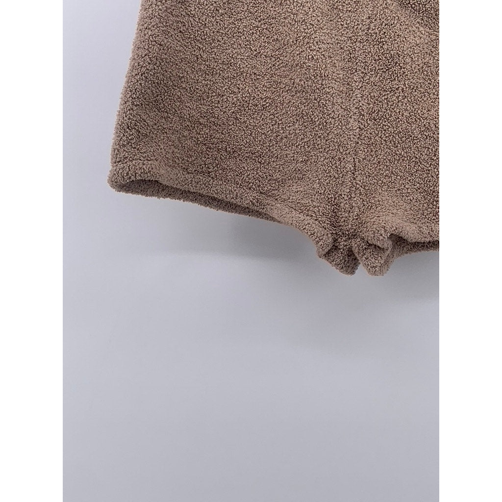 FOREVER 21 Women's Brown Teddy Cozy Pull-On Shorts SZ L