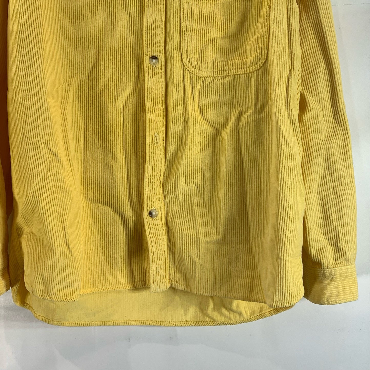 URBAN OUTFITTERS Men's Yellow Corduroy Regular-Fit Button-Up Shirt SZ M