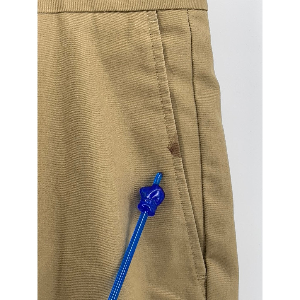 ALAN FLUSSER Men's Tan Solid Regular-Fit Straight Leg Pants SZ 38X30