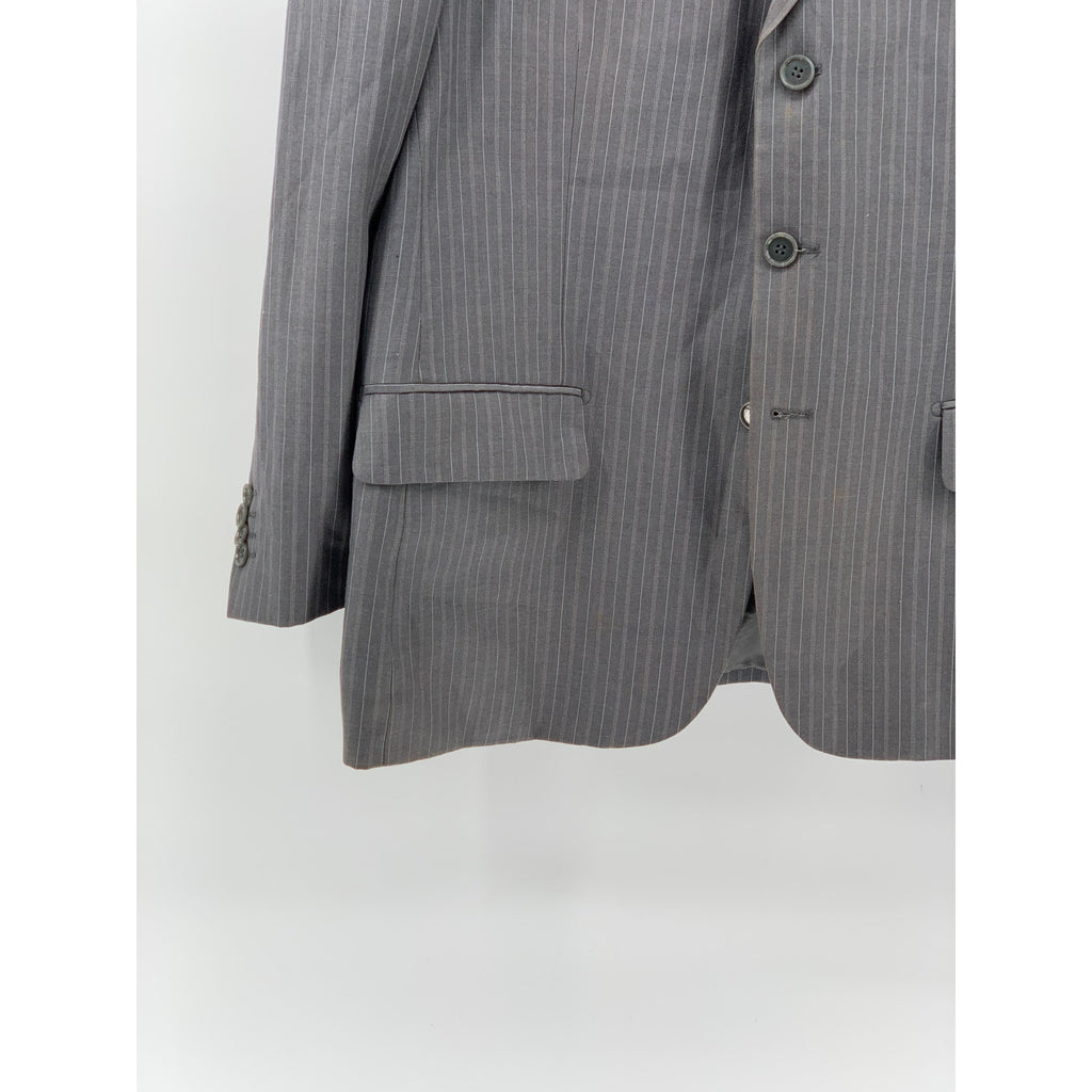 LE COLLEZIONI Men's Dark Gray Striped Three-Button Notch Collar Blazer SZ 42S
