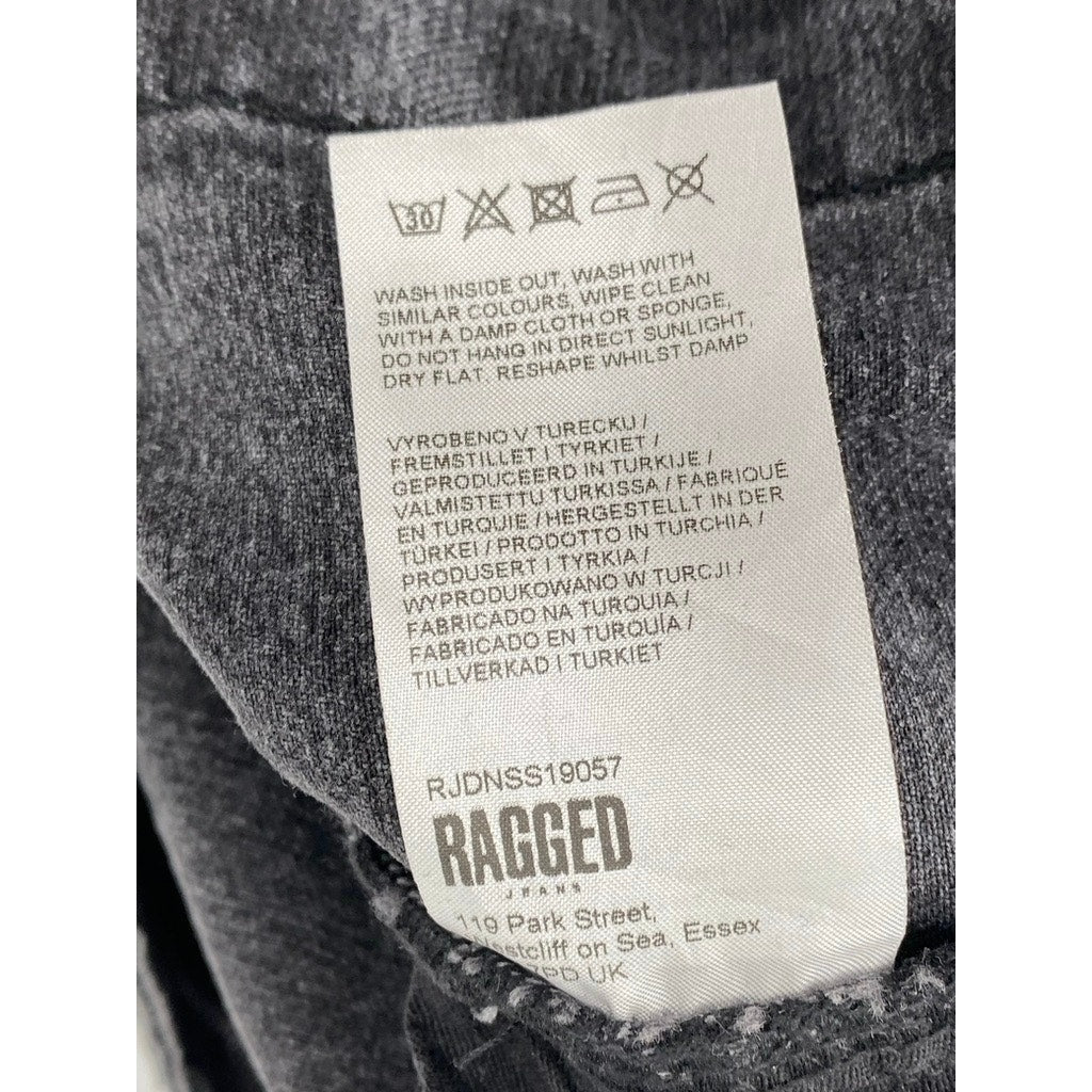 RAGGED Women’s Black Butt-Cut Straight-Leg Five-Pocket Denim Jeans SZ 36(US4)