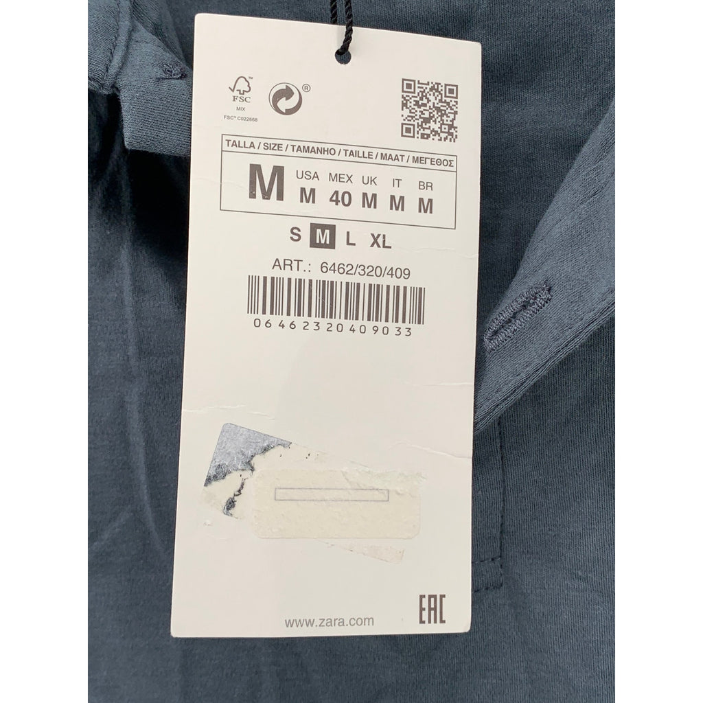 ZARA Men's Solid Short Sleeve Regular-Fit Pullover Polo Shirt SZ M