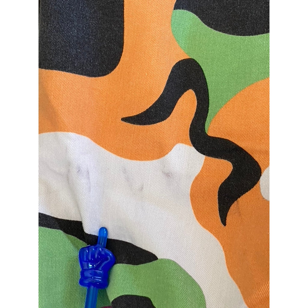 V.I.P Women's White-Multicolor Printed Bungee Cord Waist Paperbag Pants SZ 7/8