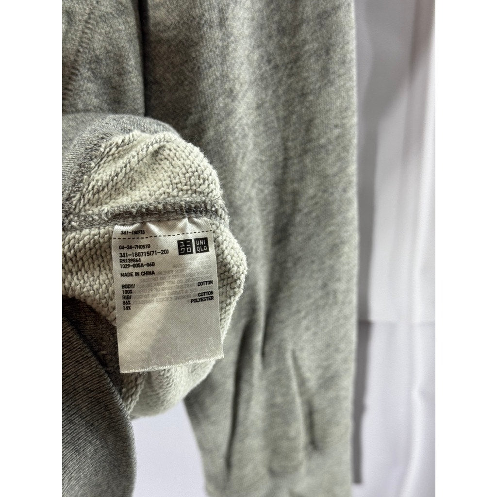 UNIQLO Women's Grey Heather Crewneck Long Sleeve Pullover Sweatshirt SZ XL