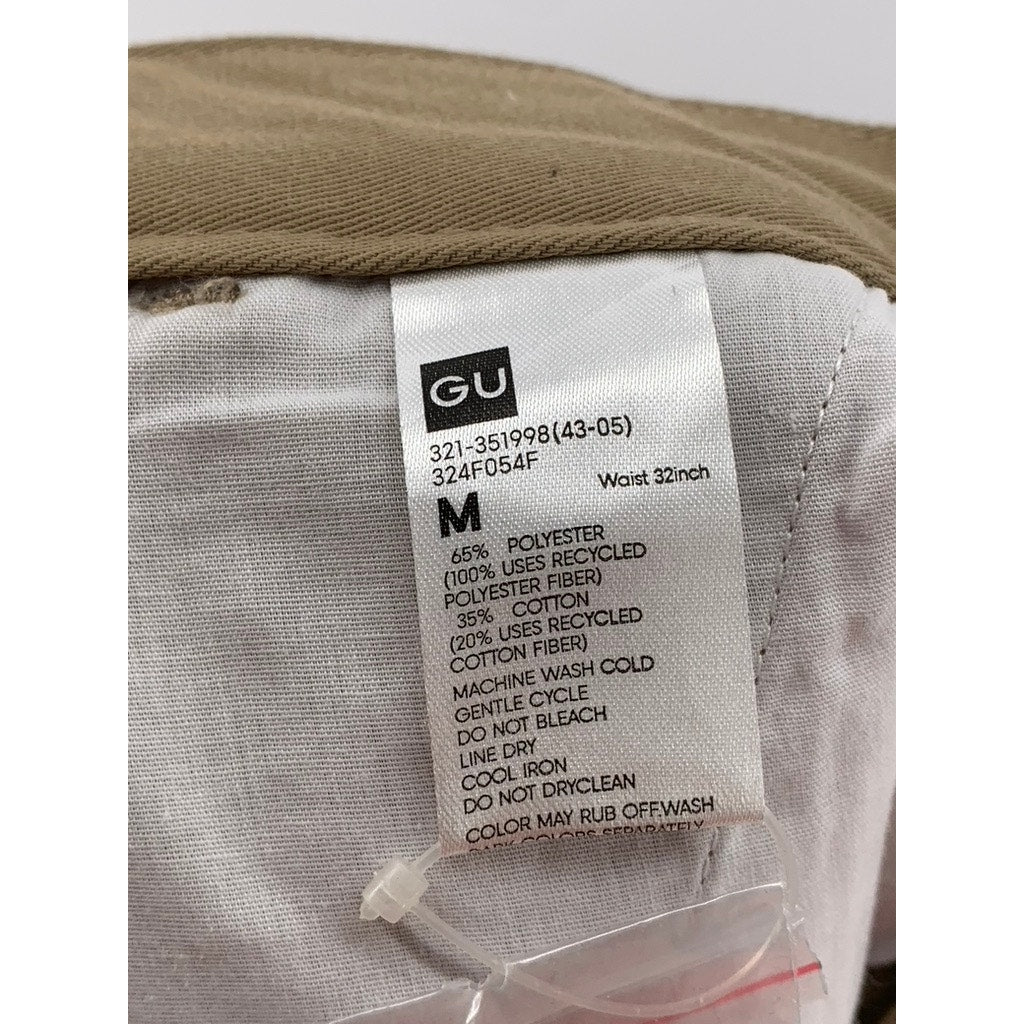 GU Men's Tan Wide-Leg Pleated Baggy Fit Pants SZ M