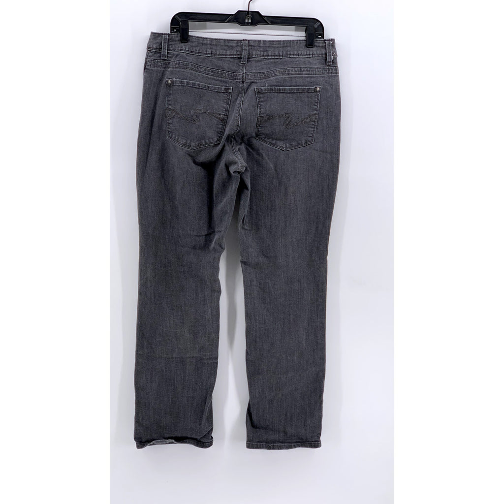 LEE Women's Charcoal Gray Perfect Fit Straight Leg Jeans SZ 12S