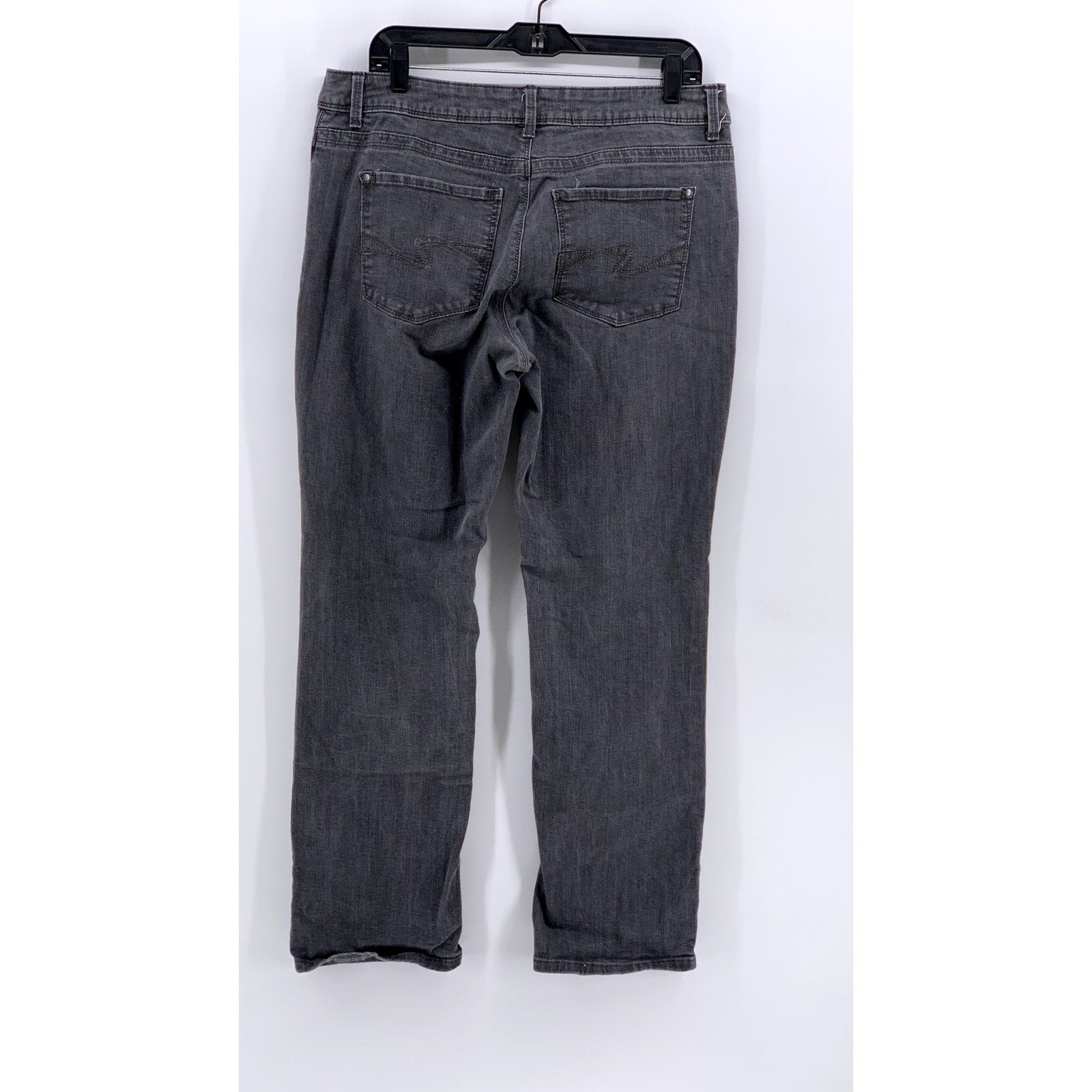 LEE Women's Charcoal Gray Perfect Fit Straight Leg Jeans SZ 12S