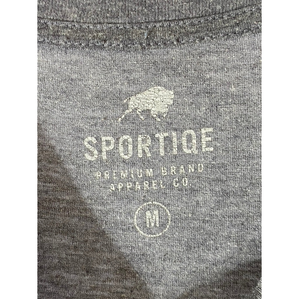 SPORTIQE APPAREL CO. Men's Gray Wagon Outpost Graphic Crewneck T-Shirt SZ M