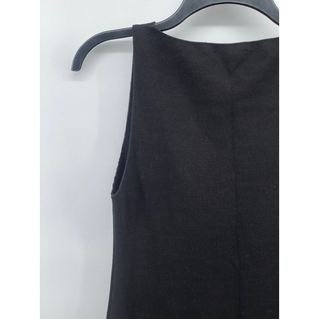 ZARA Women's Black Knit Crewneck Sleeveless Bodycon Mini Dress SZ M