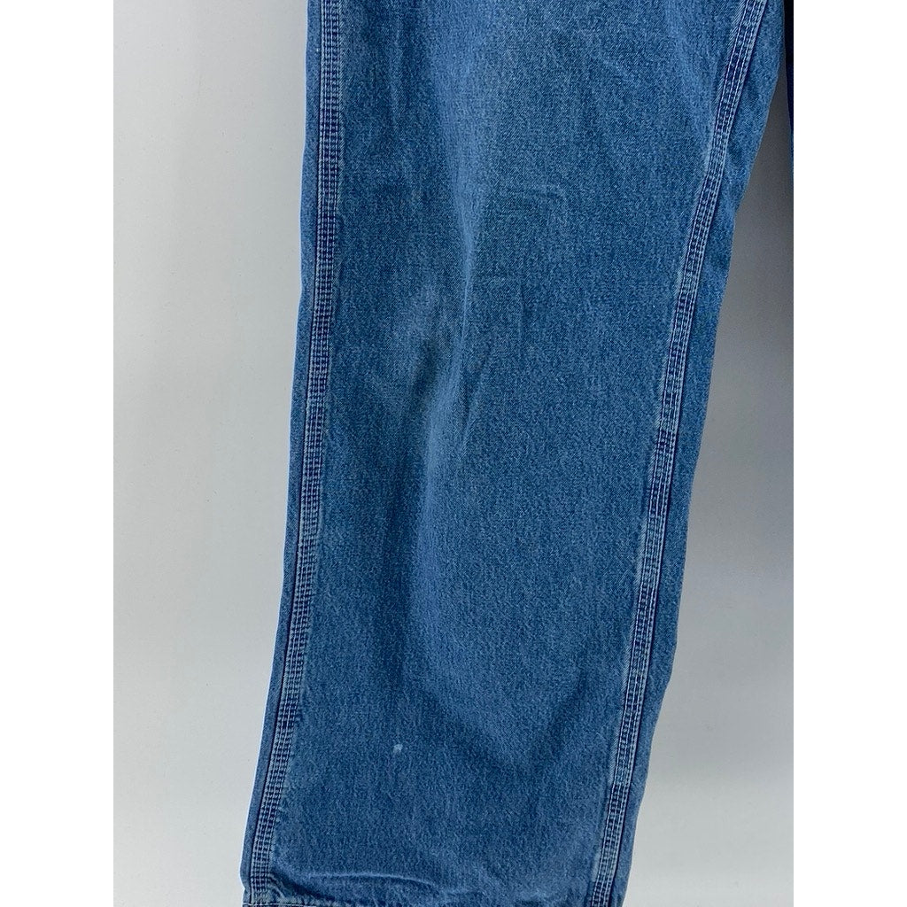 CARHARTT Men's Vintage Medium Wash Blue Denim Loose-Fit Carpenter Jeans SZ 32X30