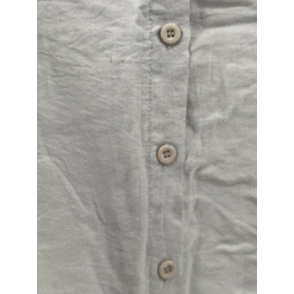 CIDER Women's Gray Sheer Button-Up Long Sleeve Regular-Fit Top SZ S(US4)