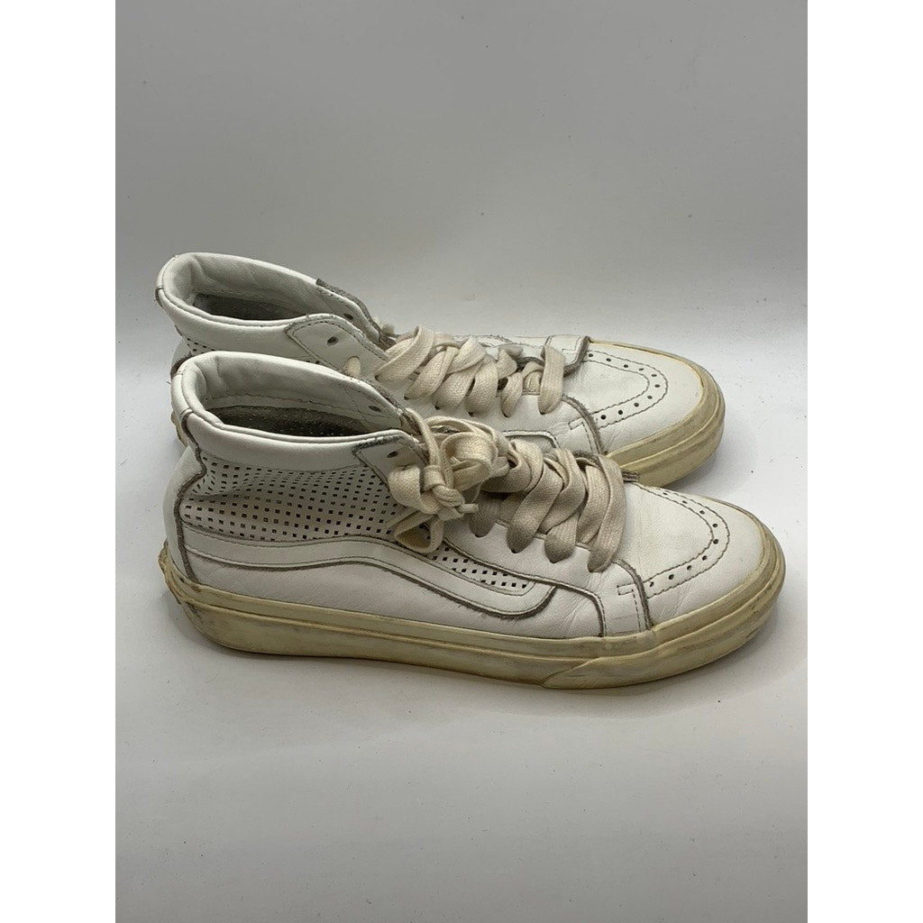 VANS Unisex White Sk8 Hi Top Slim Cutout Sneakers SZ M4.5/W6
