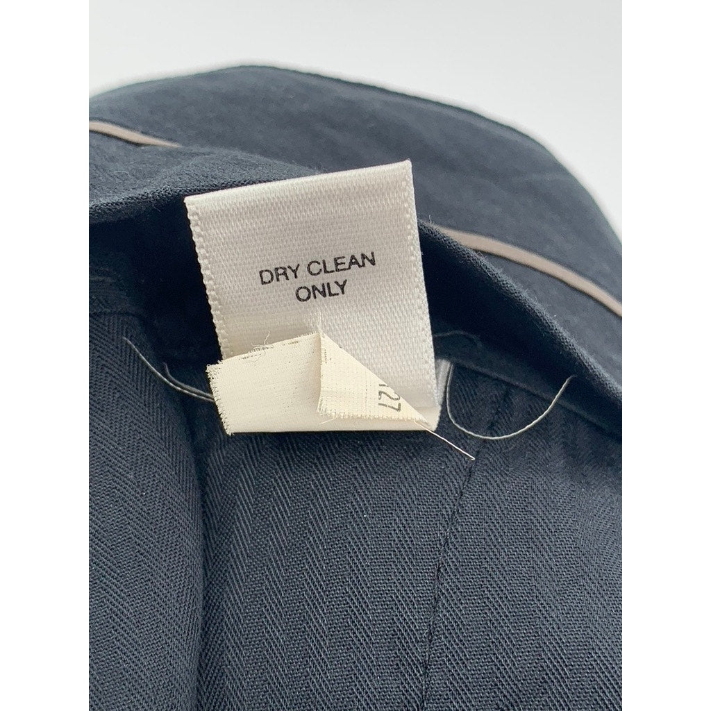 BANANA REPUBLIC Men's Black Solid Modern-Fit Wool Straight-Leg Pants SZ 33X32