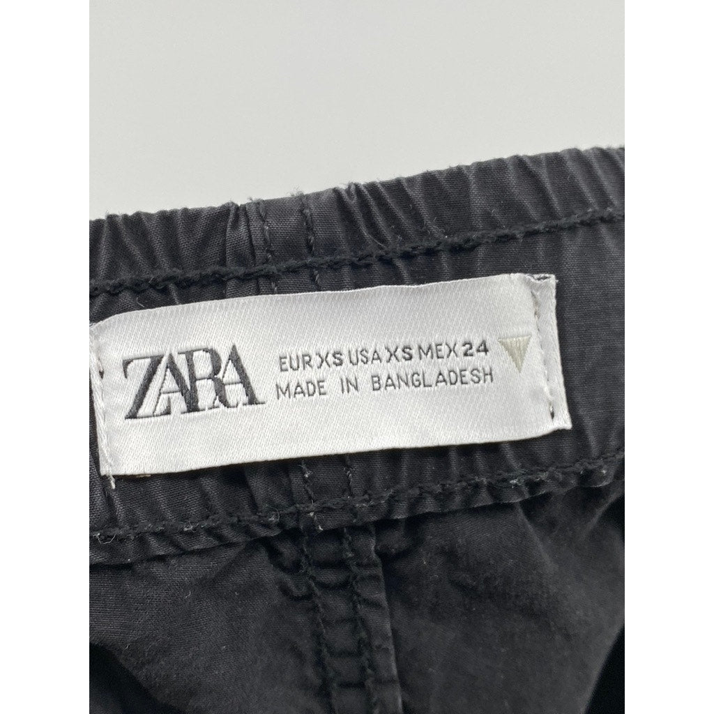 ZARA Women's Black Pull-On Drawstring Jogger Pants SZ XS