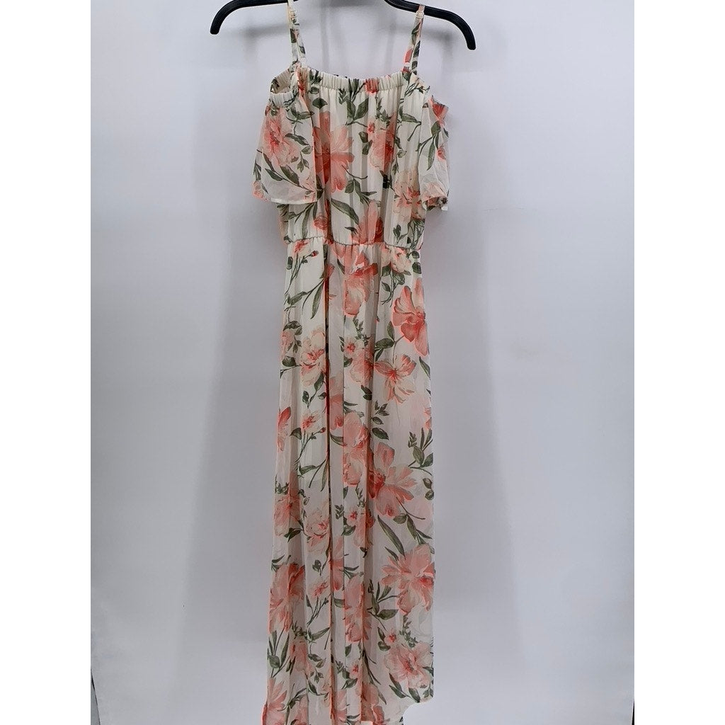AUW Womens High-Low Pink Floral Print Sundress SZ S