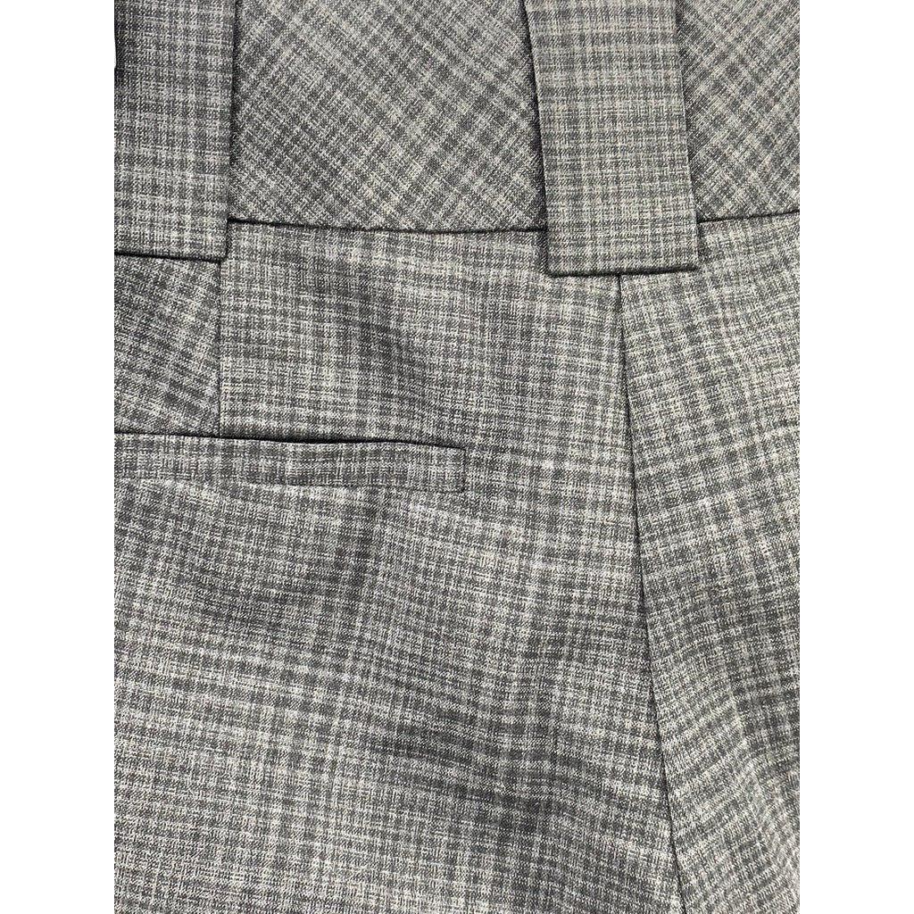 NEW YORK & COMPANY Women's Charcoal Gray Stretch Plaid Flare-Leg Pants SZ 4