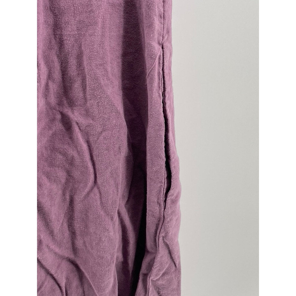 MADEWELL Women's Antique Purple Linen-Blend Kacie Button-Up Mini Dress SZ 2
