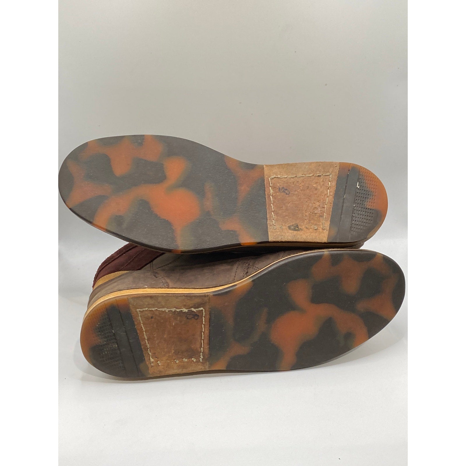 J. SHOES Men's Brown Leather Honour Round-Toe Lace-Up Boot Style Sneakers SZ 8