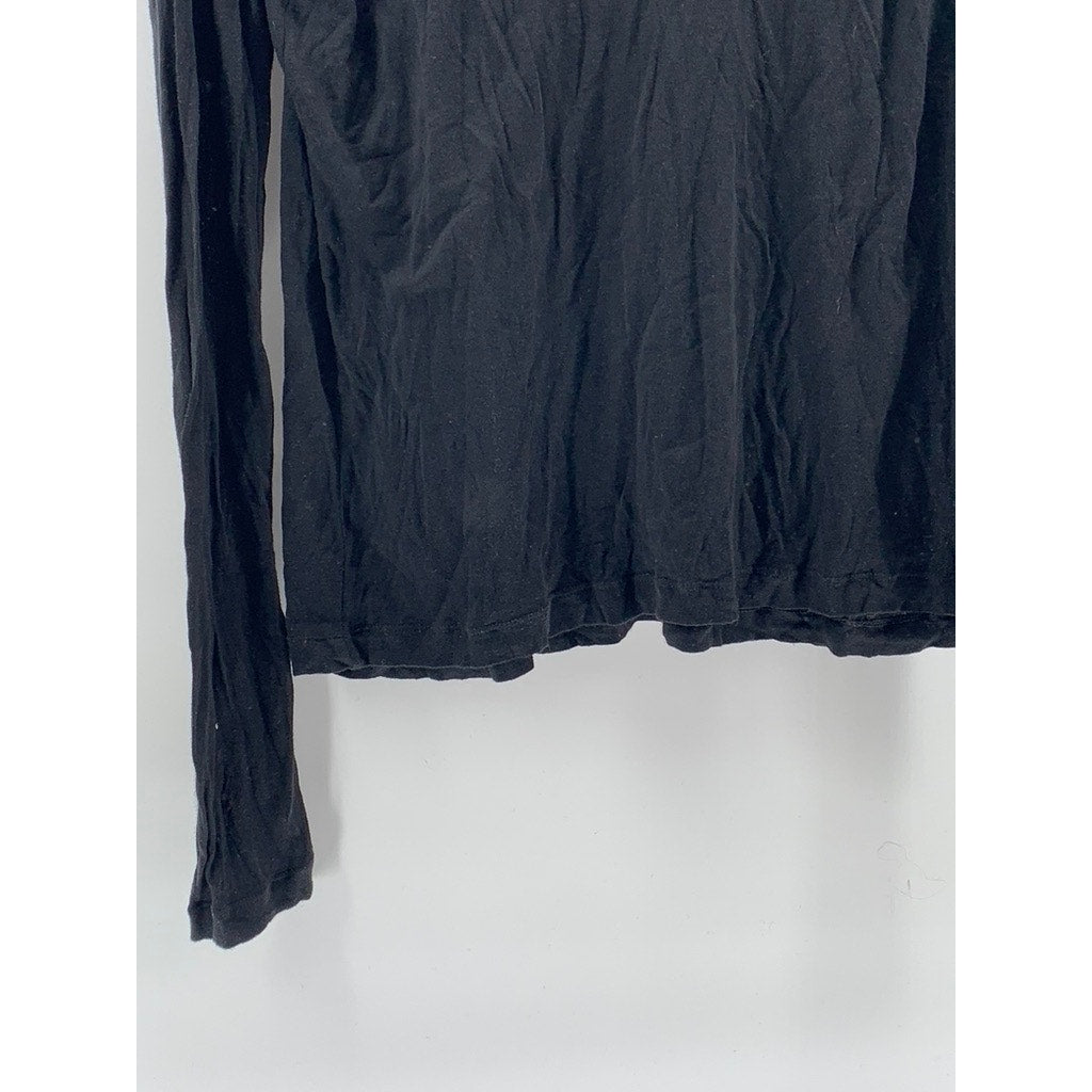 UNBRANDED Women's Black Sheer Long Sleeve Turtleneck Top SZ S