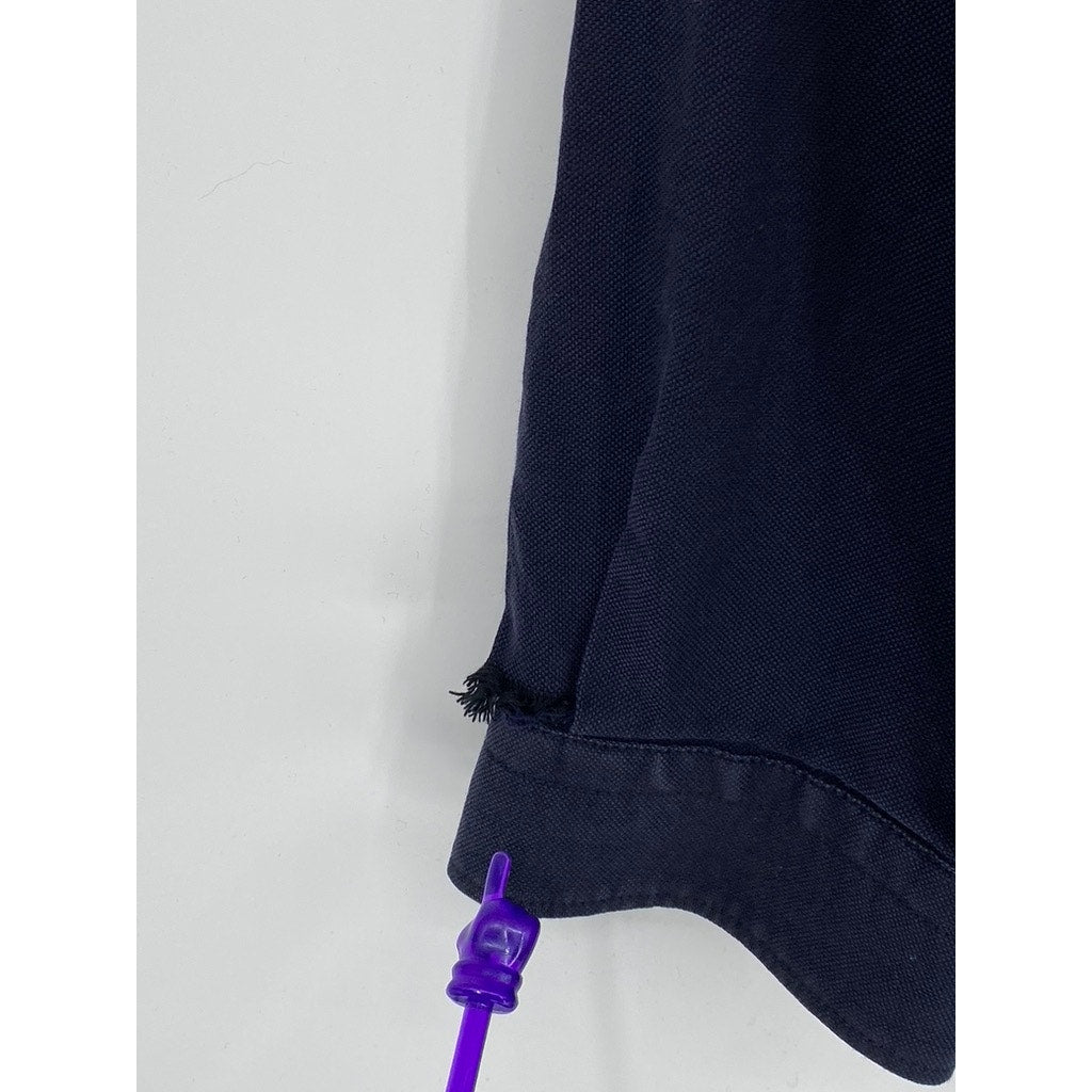 ZARA Men's Navy Blue Textured Slim-Fit Button-Up Long Sleeve Shirt SZ XL