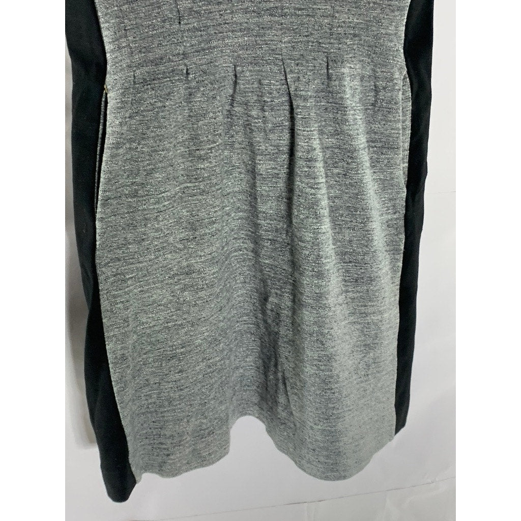 MADEWELL Women's Black/Gray Parkline Crewneck Short Sleeve Knit Mini Dress SZ 2