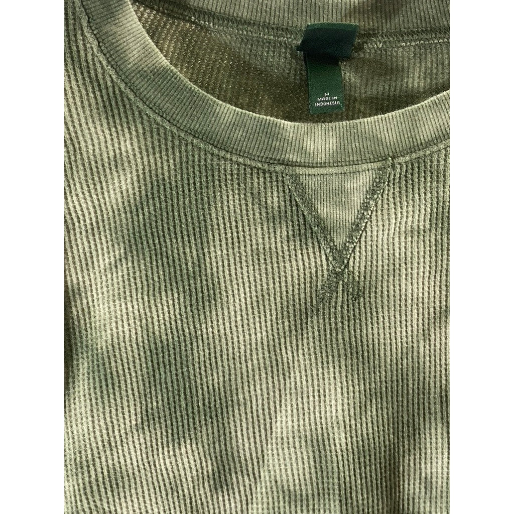 WILD FABLE Women's Green Tie-Dye Crewneck Long Sleeve Thermal Top SZ M