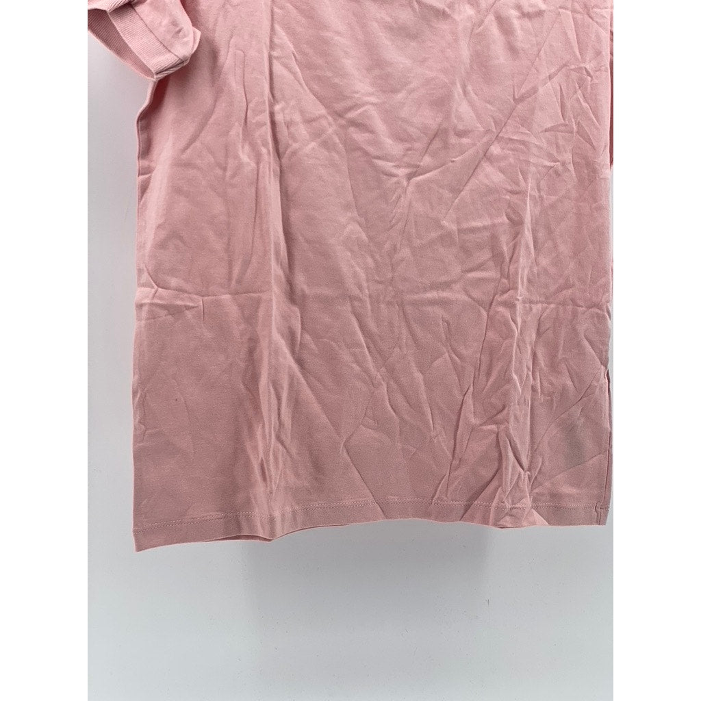 ASOS Men's Light Pink Organic Cotton Short Sleeve Polo Shirt SZ S