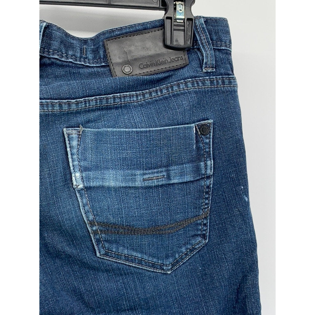 CALVIN KLEIN JEANS Men's Blue Denim Distressed Skinny Jeans SZ 29