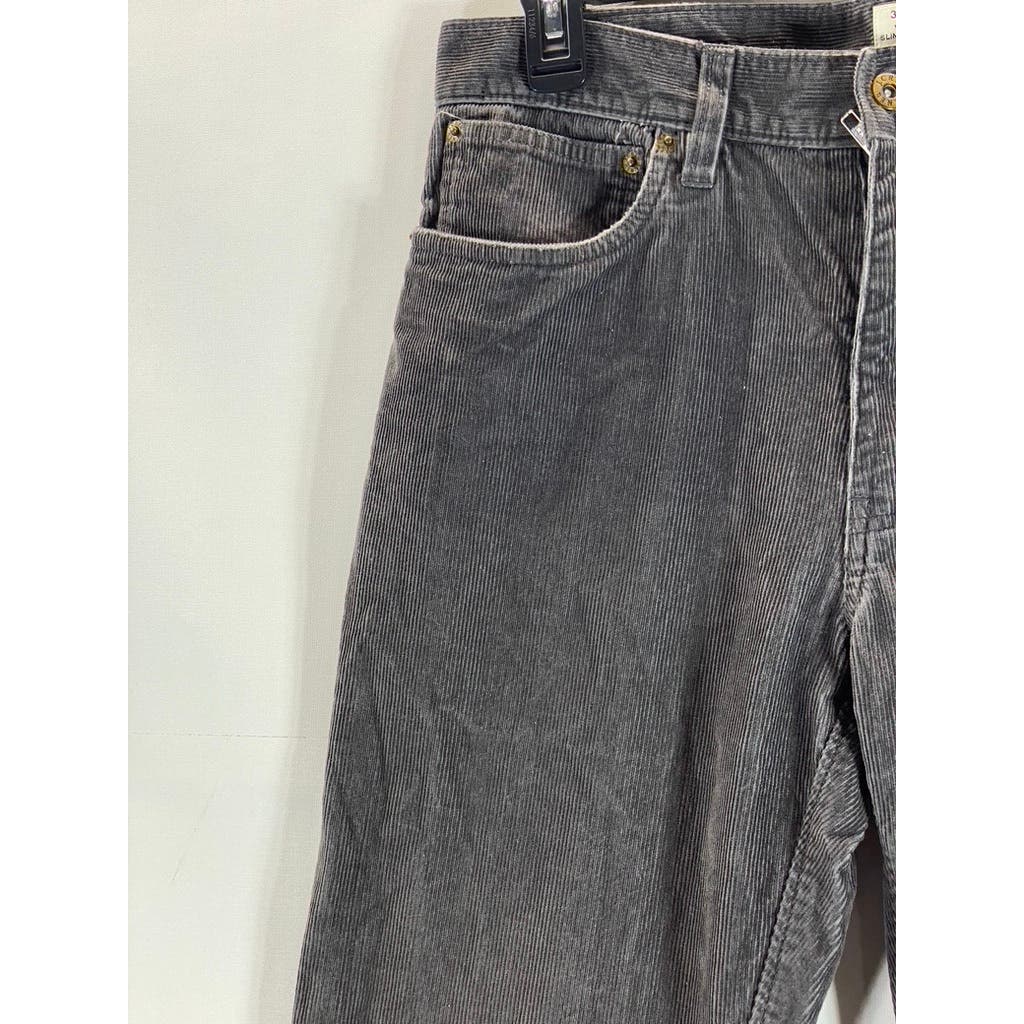 J. CREW Men's Charcoal Vintage Slim-Straight Five-Pocket Corduroy Pants SZ 30X30
