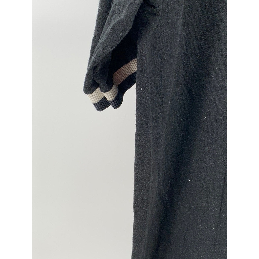 JERZEES Men's Black-Green Vintage V-Neck Strachan Storm Logo T-Shirt SZ XL