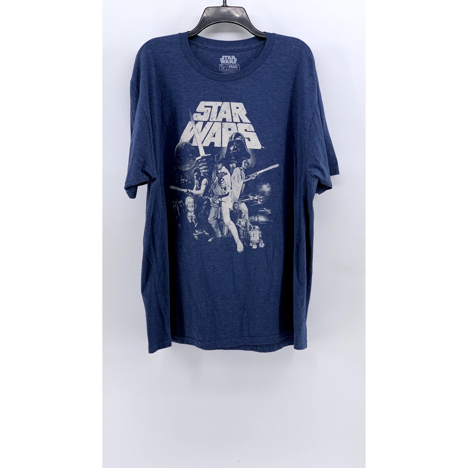 STAR WARS Men's Navy Mad Engine Graphic Crewneck Short Sleeve T-Shirt SZ 2XL