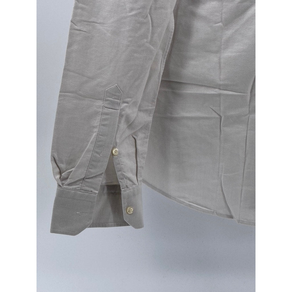 TEDDY STRATFORD Men's Light Gray Regular-Fit Button-Up Shirt SZ 3(M/L)