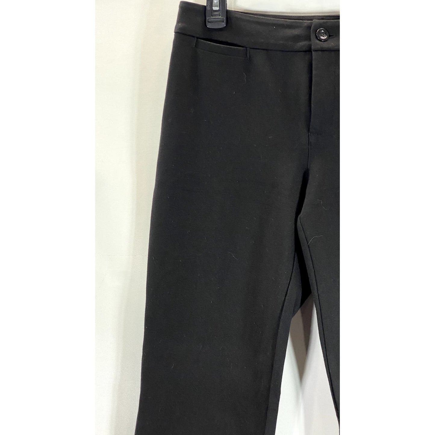 NYDJ Women's Black Solid Michelle Wide-Leg Ponte Knit Pants SZ 4