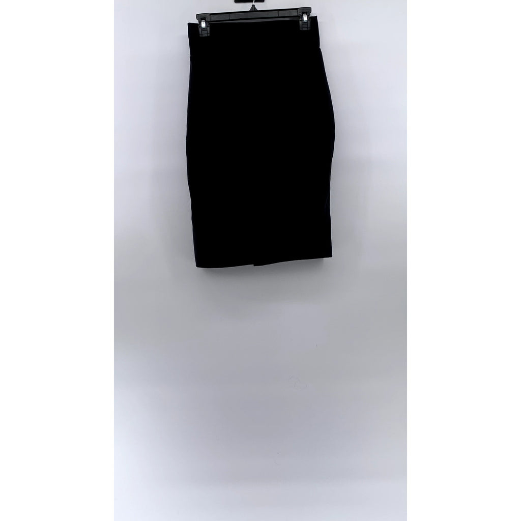 IRIS Women's Black Solid Straight Knee Length Pencil Skirt SZ M