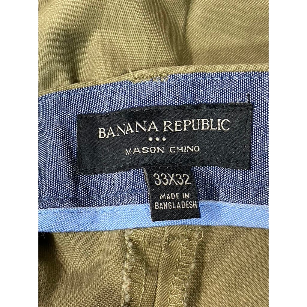 BANANA REPUBLIC Men's Acorn Mason Stretch Chino Pants SZ 33X32